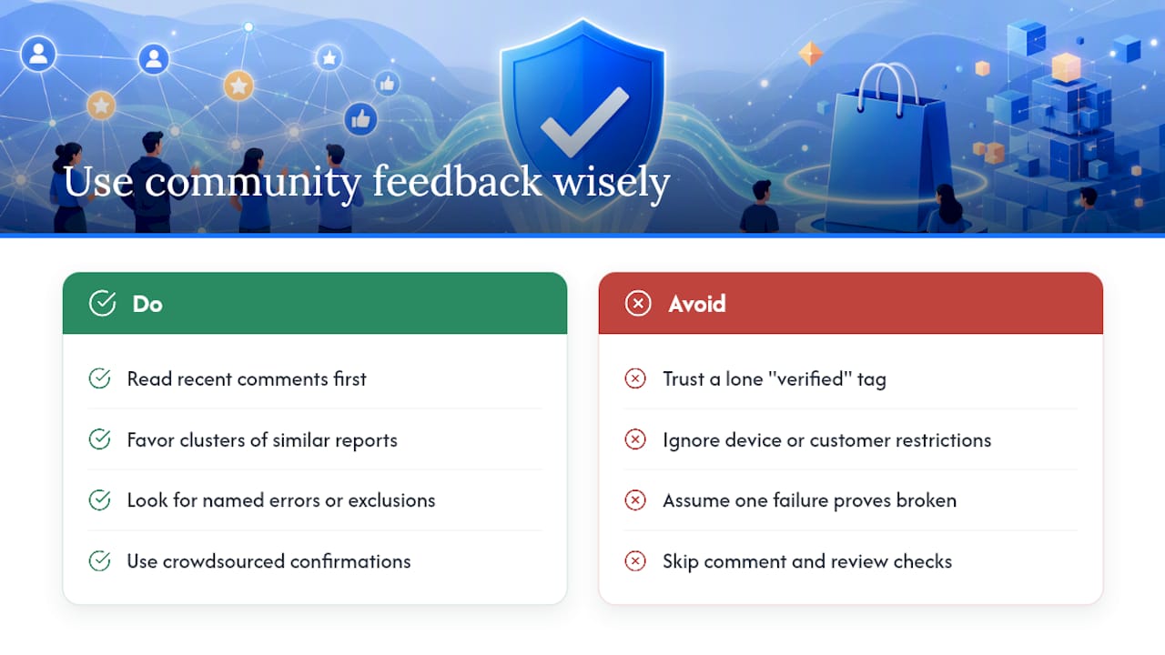 User reviews and community feedback as additional verification sources — overview diagram