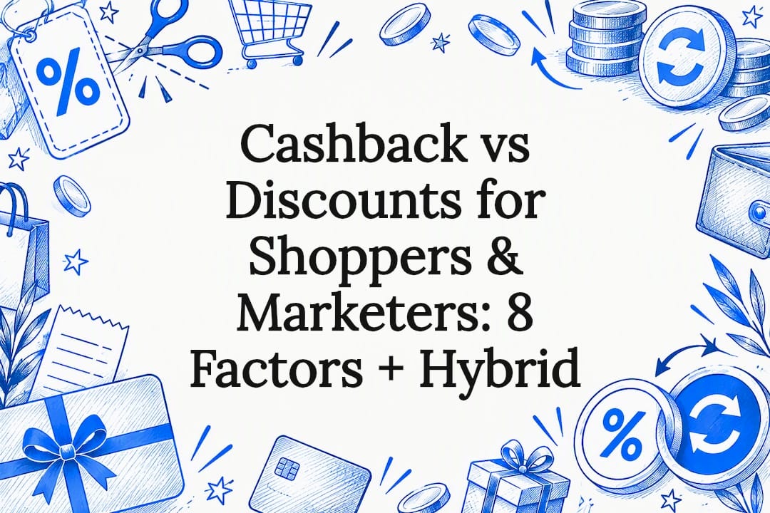 Cashback and discounts title card illustration