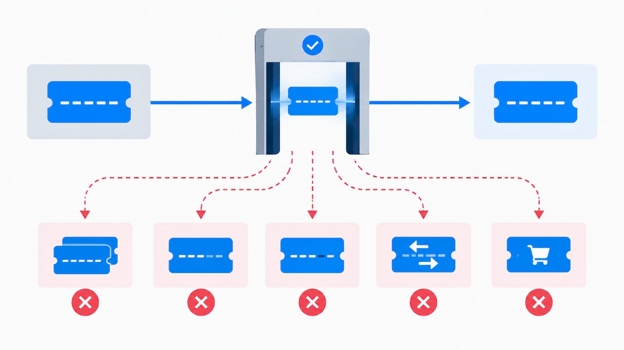 Coupon code verification and blocked resale paths