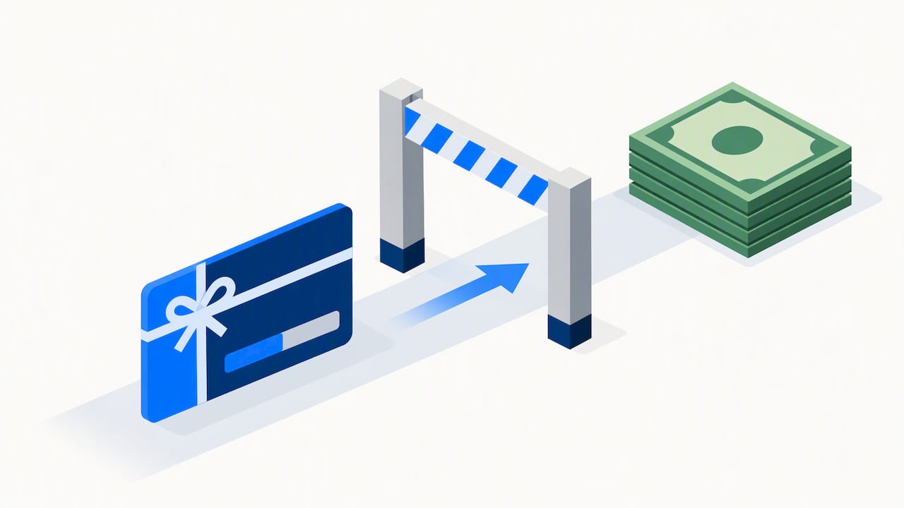 Gift card balance converted to cash