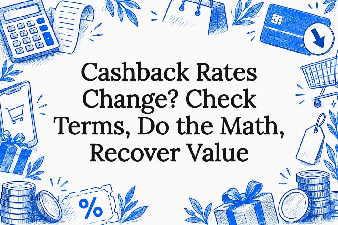 Hand-drawn cashback and calculator title card