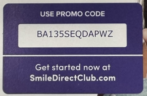 Smile Direct Club free promo code example