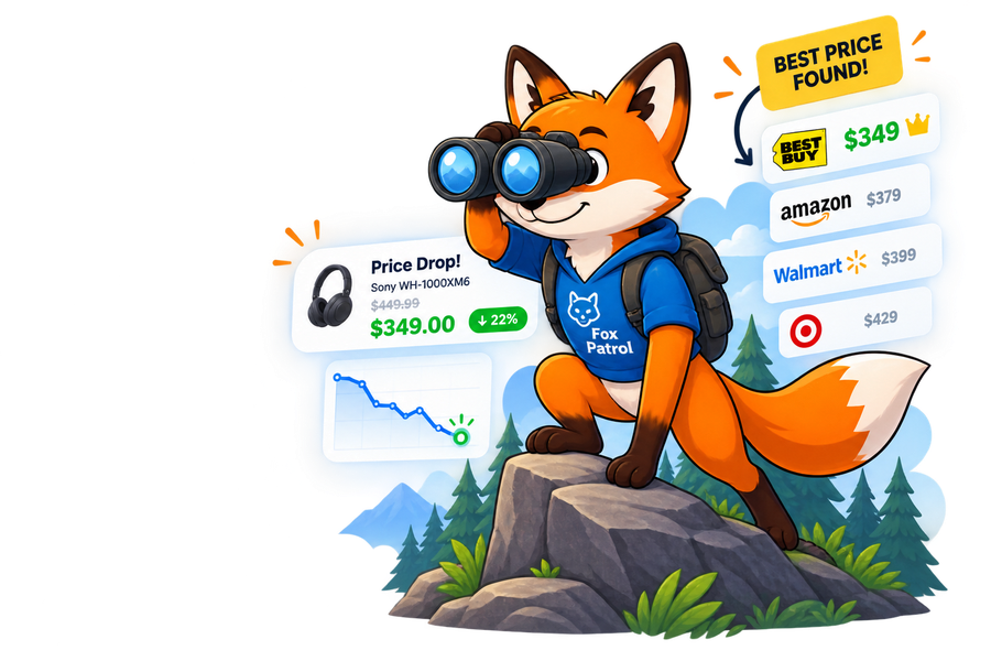 Fox Patrol mascot scouting deals with binoculars — price drop alerts and best price found