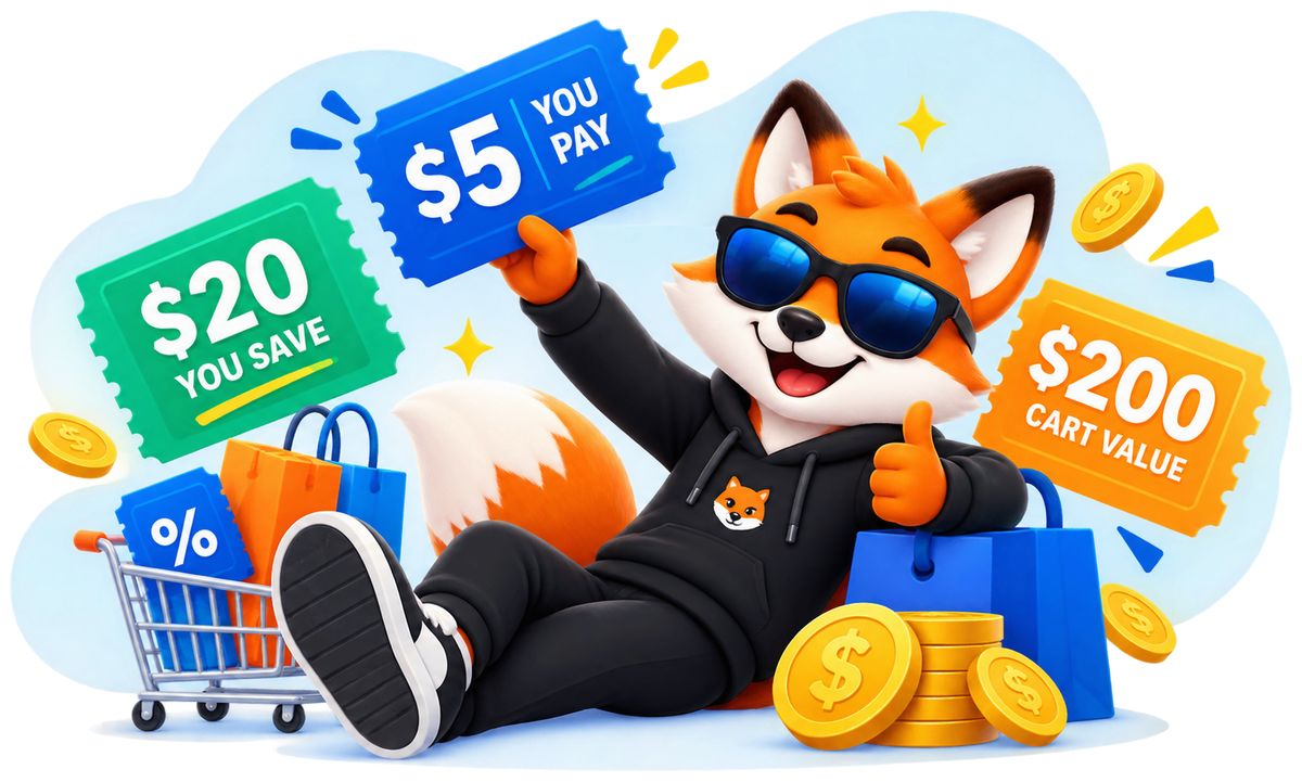 CheckoutSaver fox: pay $5 to save $20 on a $200 cart